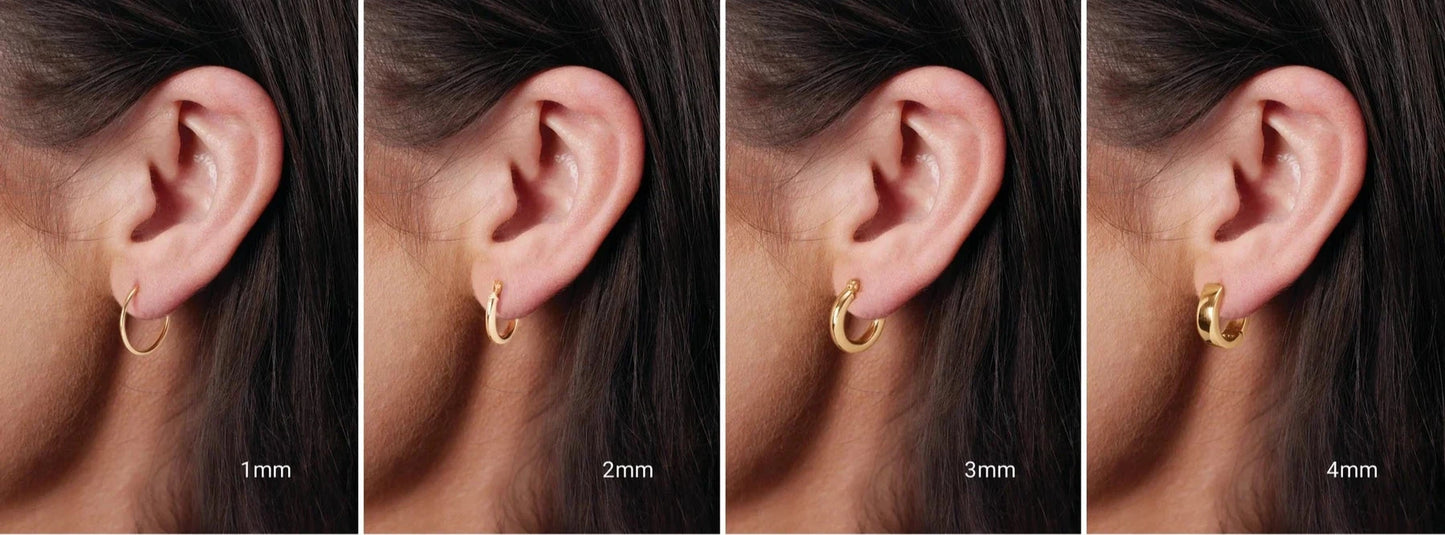 14K Yellow Tube 25 mm Hoop Earrings