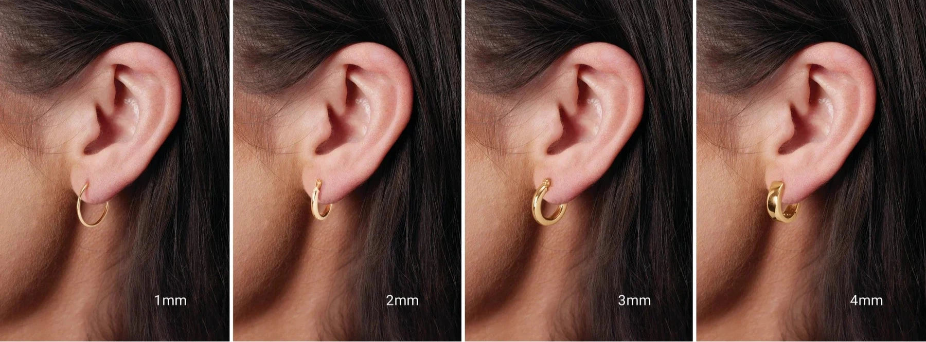 14K Yellow Tube 25 mm Hoop Earrings