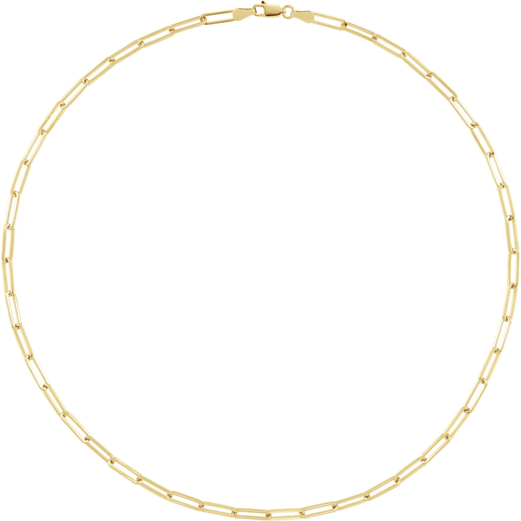 18K Yellow Gold-Plated Sterling Silver 3.85 mm Paperclip-Style 18" Chain