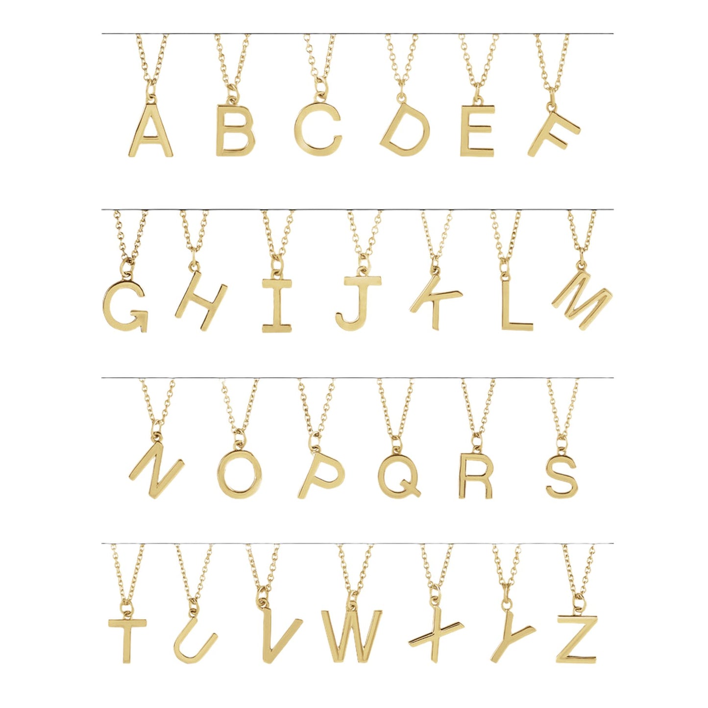 18K Yellow Gold-Plated Sterling Silver Initial C Dangle 18" Necklace