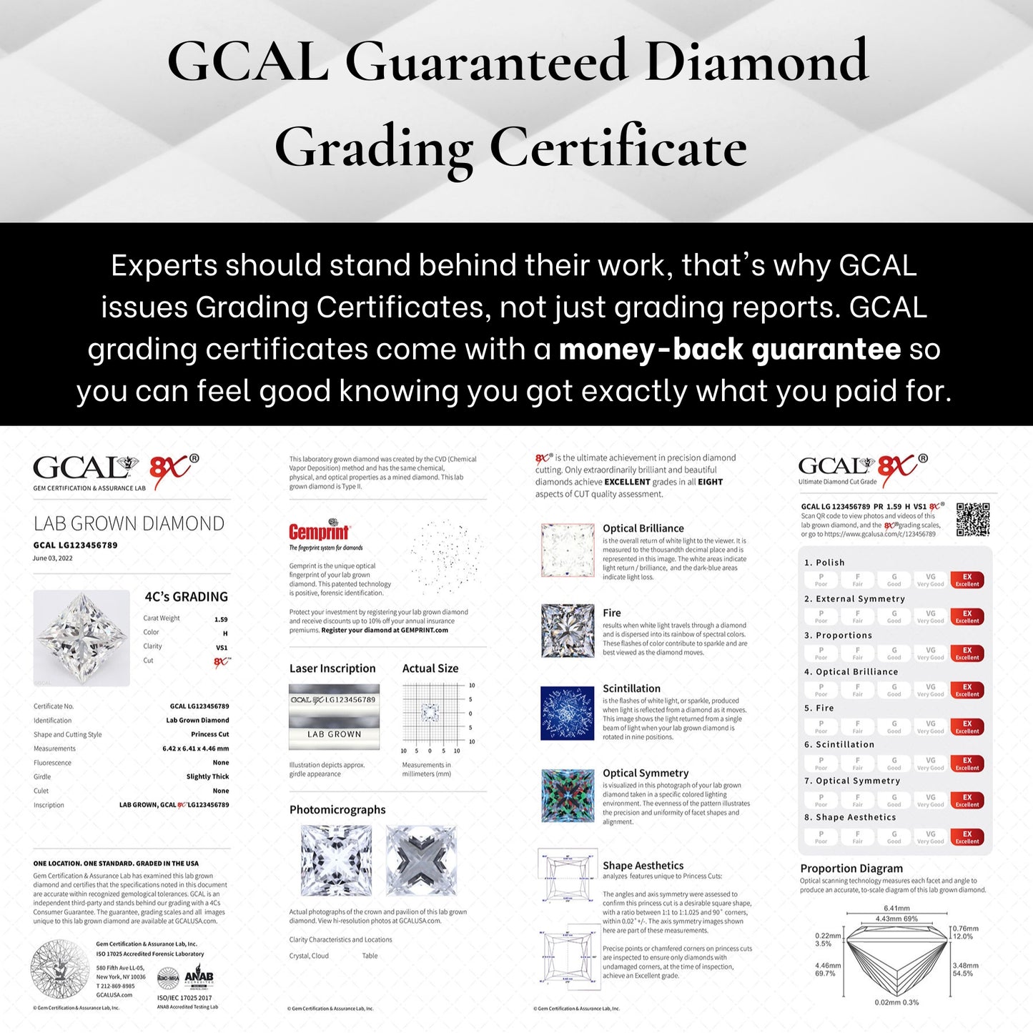 Square Diamond - GCAL 8X Lab-Grown