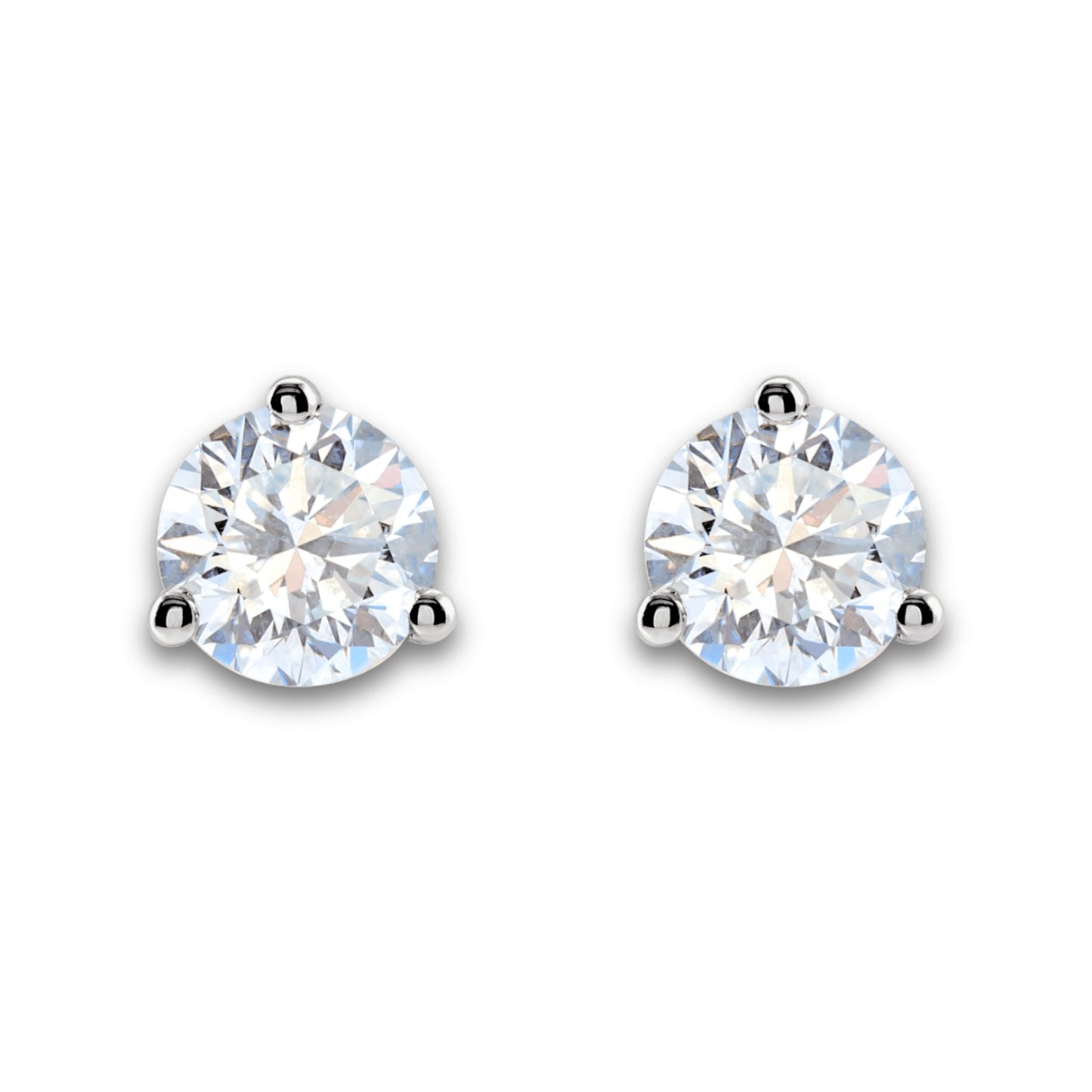 Diamond Earrings | 1-3 Carat Lab-Grown Diamond Studs in 14K White Gold