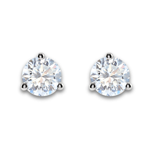 Diamond Earrings | 1-3 Carat Lab-Grown Diamond Studs in 14K White Gold