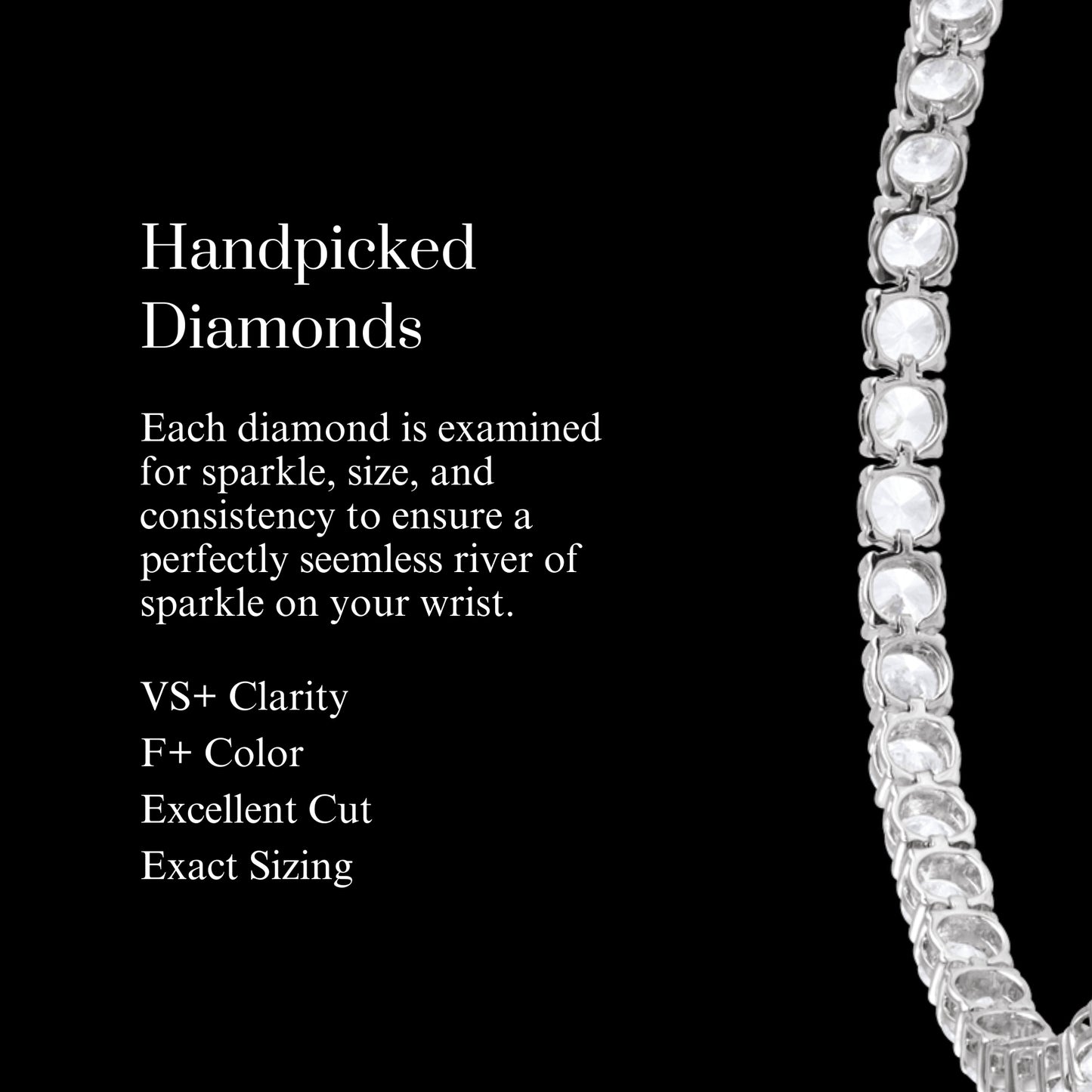 Diamond Tennis Bracelet | VS / Colorless / Excellent Round Lab-grown Diamonds / 14K