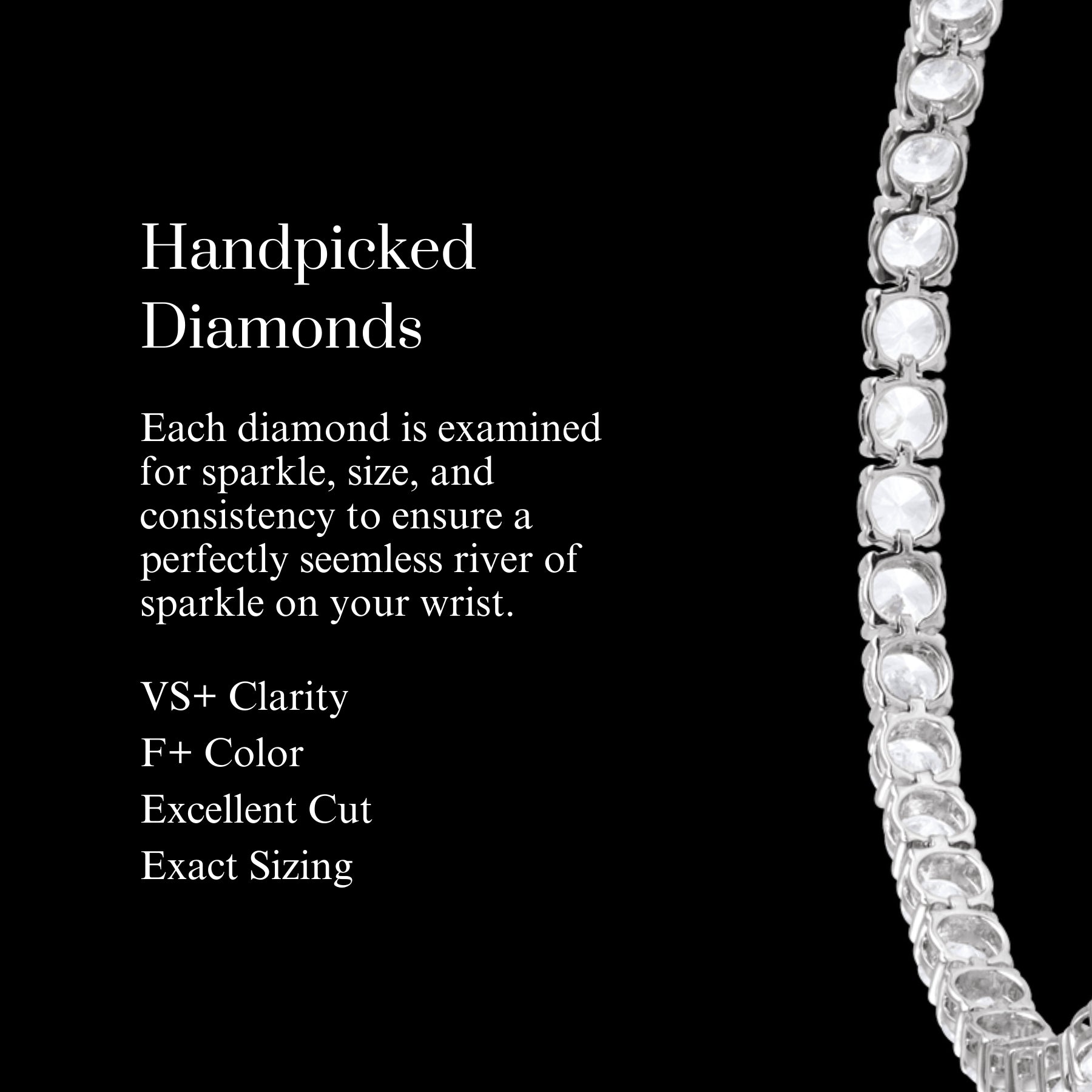 Diamond Tennis Bracelet | VS / Colorless / Excellent Round Lab-grown Diamonds / 14K